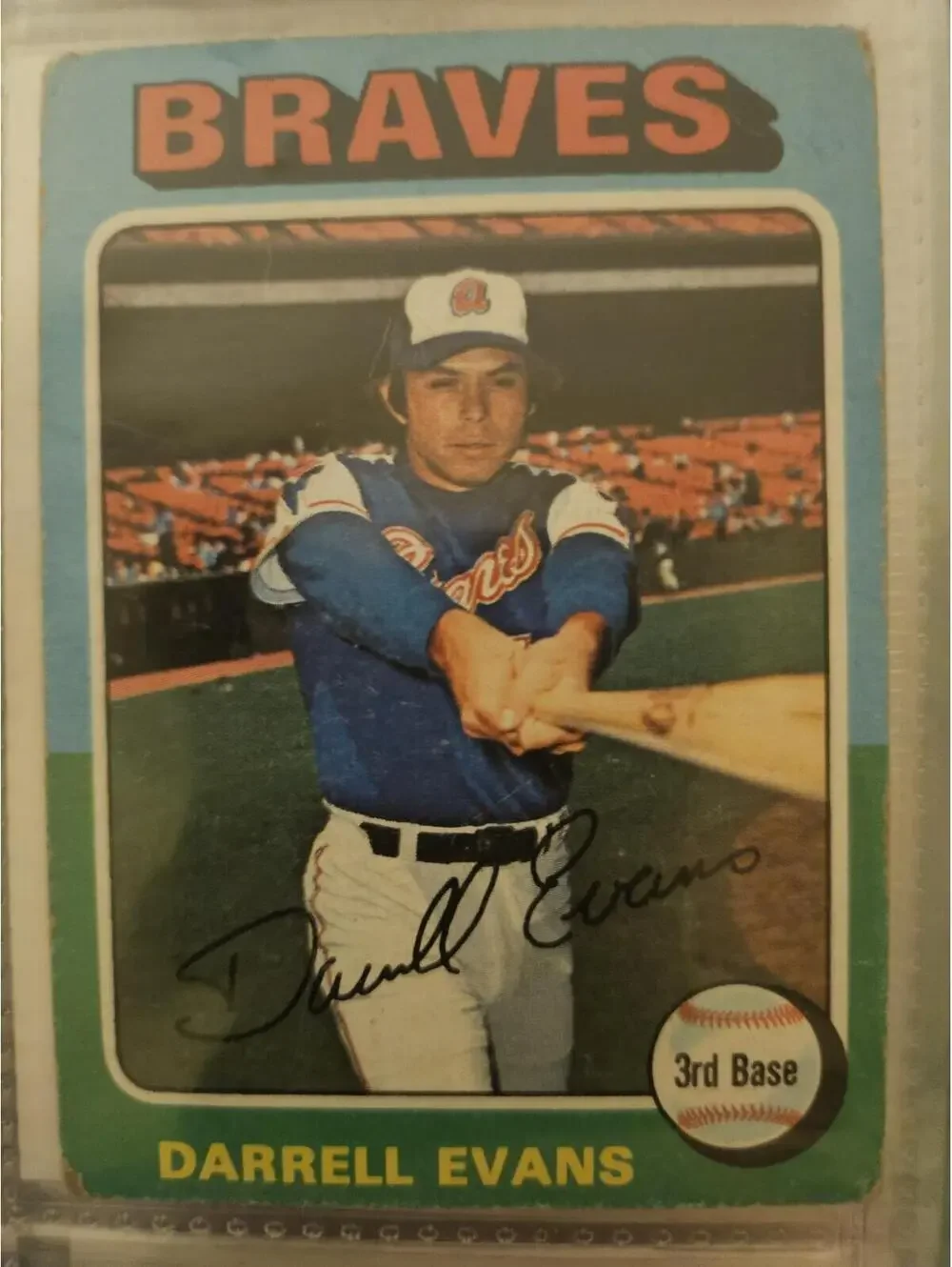 VINTAGE 1975 Topps DARRELL EVANS # 475 - Atlanta Braves